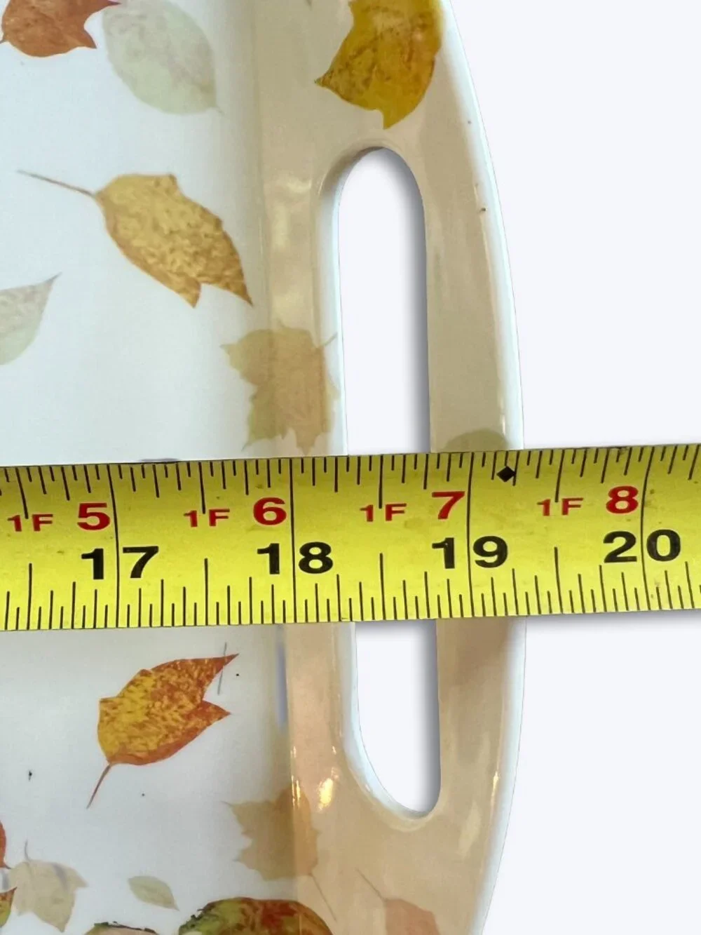 Pier 1 Go Jump In Leaves Fall Melamine Handled Serving Tray Platter Dogs Autumn